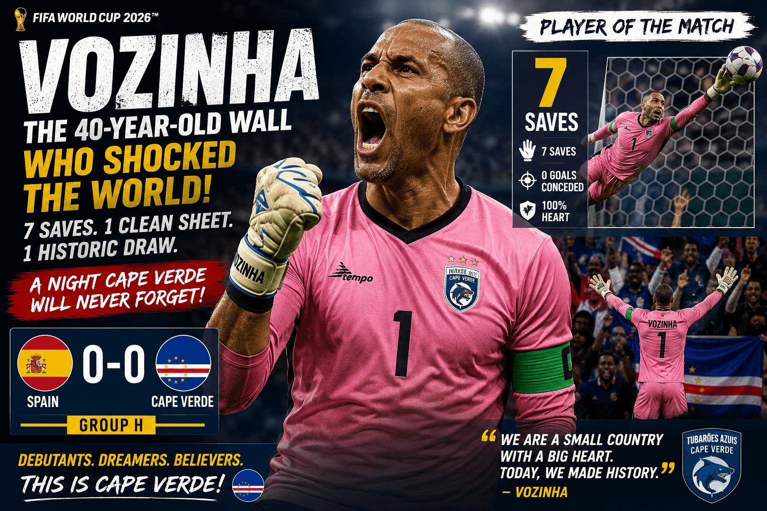 Vozinha: The 40-Year-Old Goalkeeper Who Stunned Spain and Made World Cup History