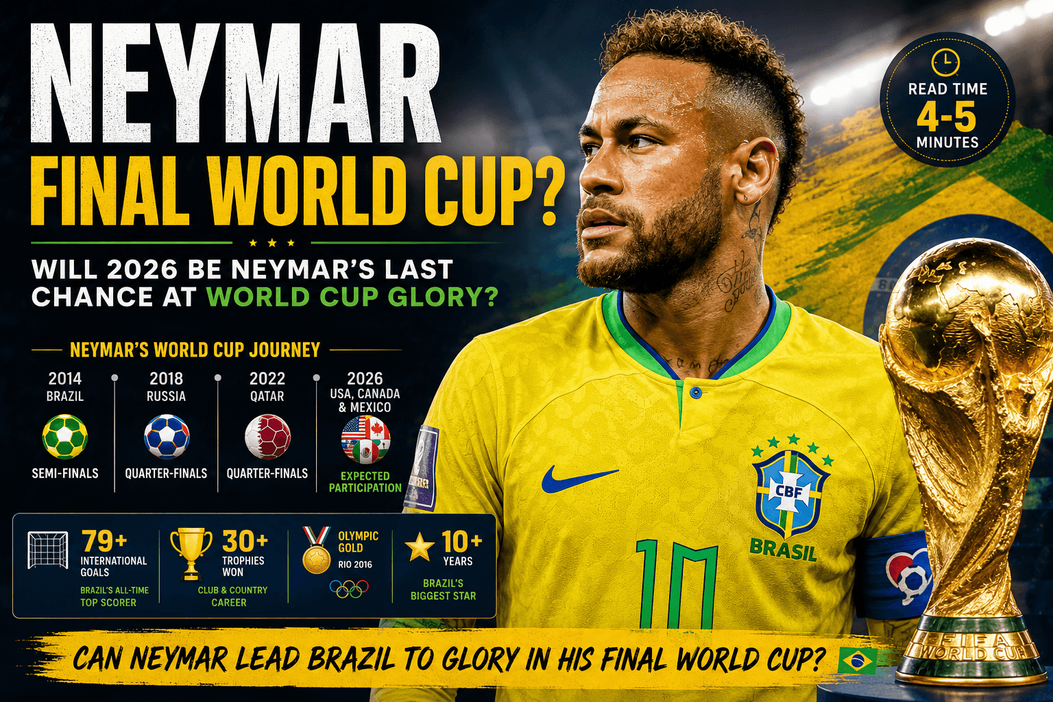 Neymar’s Final World Cup? Can Brazil’s Superstar End His Career with Glory in 2026?